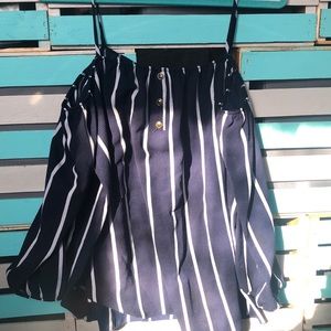 Off the shoulder striped